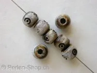 Bone Beads cylinder with motive, beige, 5x7mm, 5 Pc.