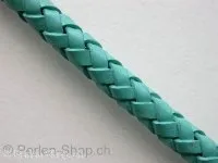 Leather Cord Bolo SOFT, ±100cm, turquoise, ±6.5mm, 1 pc.