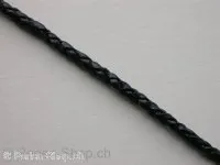 L Cord plaited soft (Bolo) from coil, blue, ±2mm, 10cm