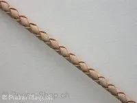 L Cord plaited (Bolo) from coil, naturel, ±4mm, 10cm