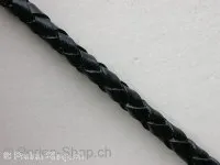 L Cord plaited (Bolo) from coil, black, ±5mm, 10cm