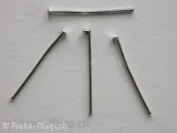 Head Pins, 20mm, platinumcolor, ±100pc.