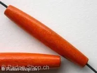 Holzperlen oval, orange, ±50mm, 1 Stk.