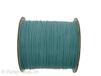 Nylon Fil de perles, Couleur: turquoise, Taille:±0.8mm, Quantite: 1 meter
