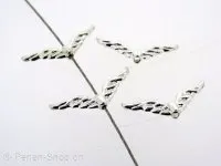 Wing, ±22x7mm, silver color, 1 pc.