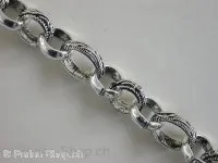 Chain, ±13x11mm - ±10mm - ±11mm, ant silver color, 1 Meter