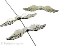 Wing, Color: silber, Size: ±35x8mm, Qty: 1 pc.
