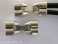 Clasp for 2x ±4-5mm cord, antique silver color, ±33x15, 1 pc.