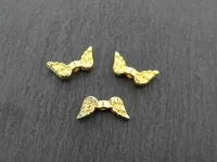 Wing, Color: gold, Size: ±14x7mm, Qty: 1 pc.