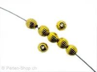 Metalbeads round, Color: antique gold, Size: ±6mm, Qty: 15 pc.