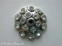 Beadcap with 16 rhinestones, ±19X5mm, 1 pc.