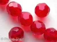 Facet beads, 12mm, red, 10 pc.