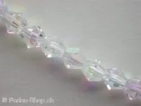 Bicone, Facette-Geschliffen Glasperlen, kristall AB, 6mm, ±52 St