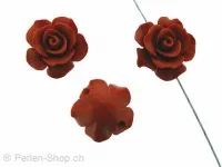 Zinnober Cinnabar Rose, Farbe: Rot, Grösse: ±15x8mm, Menge: 1 Stk.