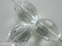 Facet beads, 18x14mm, crystal, 5 pc.
