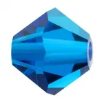 Preciosa Bicon, Color: Capri Blue 60310, Size: 3mm, Qty: ±100 pc.