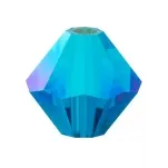Preciosa Bicone, Farbe: Capri Blue 60310, 2xAB, Grösse: 4mm, Menge: ±100 Stk.