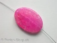 Achat, Halbedelstein, flach oval, pink, ±35mm, 1 Stk.