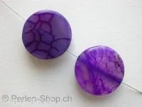 Achat, Semi-Precious Stone, flat round, purple, ±21mm, 3 pc.