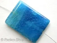 Achat, Semi-Precious Stone, rectangle, blue, ±41x30mm, 1 pc.