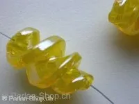 Glassbeads Wokkel, yellow, ±26x15mm, 2 pc.
