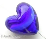 White Core Heart, blu, ±28mm, 1 pc.