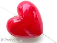 White Core Heart, red, ±28mm, 1 pc.