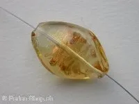 Gold Foil twisted leaf, braun, ±30mm, 2 pc.