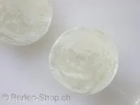 Glassbeads with decoration, flat round, crystal, ±20mm, 2 pc.