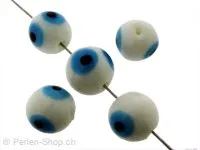 Glass Bead Eye, Color: white, Size: ±12mm, Qty: 5 pc.