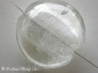 Silver Foil Flat Round, crystal, ±30mm, 1 pc.