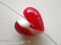 White Foil Heart, red, ±16mm, 1 pc.