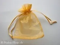 Gift bag (Organza), silk, gold, ±10x13cm, 1 pc.