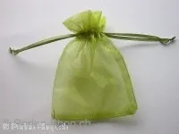 Gift bag (Organza), silk, green, ±10x13cm, 1 pc.