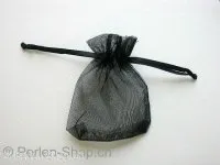 Gift bag (Organza), silk, black, 7x9cm, 1 pc.
