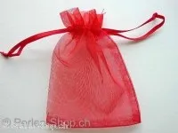 Gift bag (Organza), silk, red, ±9x12cm, 1 pc.