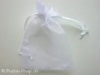Gift bag (Organza), silk, white, ±12x17cm, 1 pc.