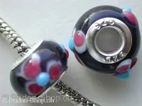 Troll-Beads Style Glasperlen flower, violett ±10x14mm, 1 Stk.