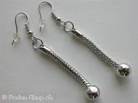 Earhanger f Troll-Beads Style, platinum, ±6cm, 2 pc.