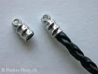 Troll-Beads Style End closure, for 3mm cord ±4x8mm, platinum color, 2 pc.