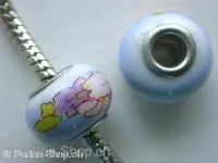 Troll-Beads Style Ceramic-Beads, blue, ±9x14mm, 1 pc.