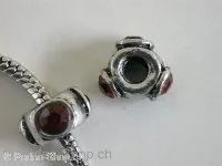 Troll-Beads Style, rondell mit 3 strasssteine, ±7x12mm, 1 Stk.
