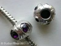 Troll-Beads Style, rondell mit 5 strasssteine, ±11x8mm, 1 Stk.
