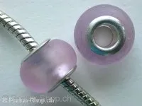 Troll-Beads Style Glasperlen matt, rosa, ±10x14mm, 1 Stk.