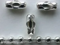 Einpressverschluss für Kugelkette 4mm, Silberfarbig, 5 Stk.