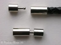 Plug Clasp, ±19x6mm, platinum color, 1 pc.