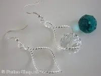 Ear hanger, for Briolette Beads, silver plating, 2 pc.