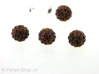 Shambala Beads 1/2 hole, brown, 8mm, 1 pc.