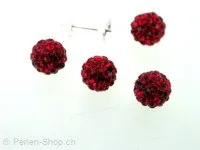 Shambala Beads 1/2 hole, red, 8mm, 1 pc.