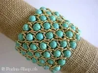 Bracelt with howlite beads, turquoise, 1 pc.